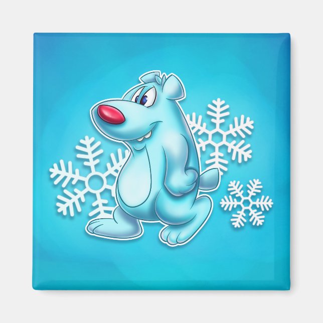 cute cartoon polar bear magnet (Front)