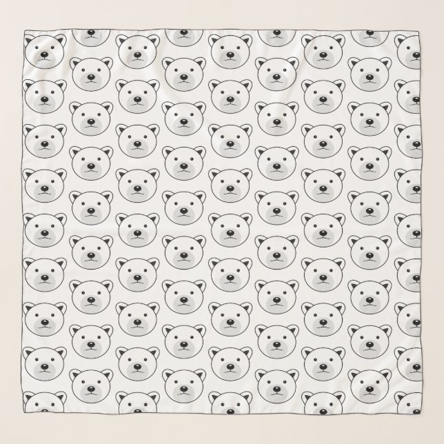 Cute Cartoon Polar Bear Scarf (Front)