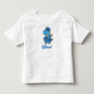 Cute Cartoon Police Dinosaur Toddler T-shirt