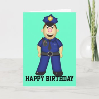 Cute Cartoon Police Officer Card by Charliepips at Zazzle
