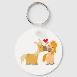 Cute Cartoon Ponies in Love Keychain