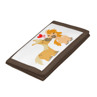 Cute Cartoon Ponies in Love Tri-fold Wallet