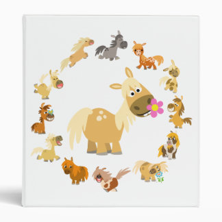 Cute Cartoon Ponies Mandala Avery Binder