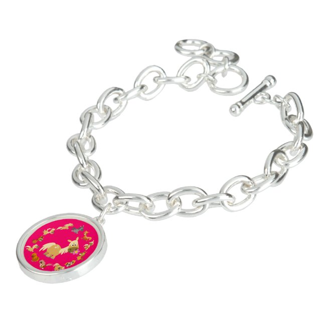 Cute Cartoon Ponies Mandala Charm Bracelet (Side)