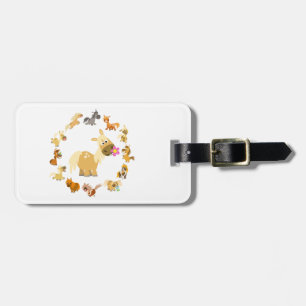 Cute Cartoon Ponies Mandala Luggage Tag
