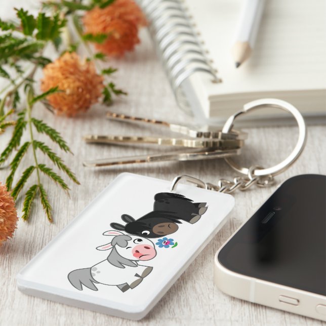 Cute Cartoon Ponies Standoff Acrylic Keychain (Front Right)