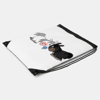 Cute Cartoon Ponies Standoff Drawstring Backpack