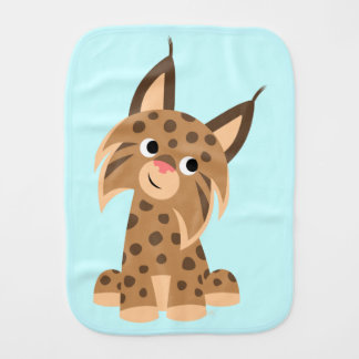 Cute Cartoon Prankish Lynx Burp Cloth