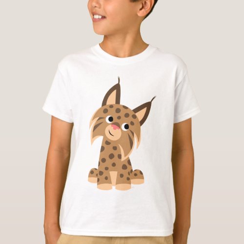 Cute Cartoon Prankish Lynx Children T_Shirt