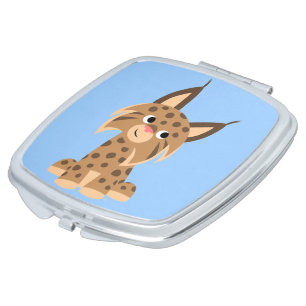 Cute Cartoon Prankish Lynx Compact Mirror