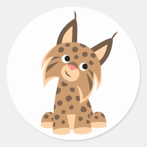 Cute Cartoon Prankish Lynx Sticker