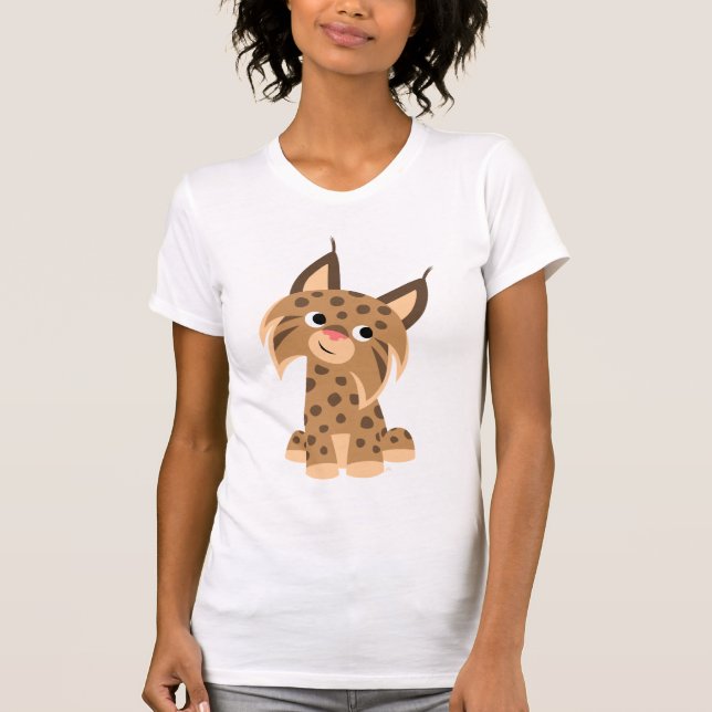 Cute Cartoon Prankish Lynx Women T-Shirt (Front)