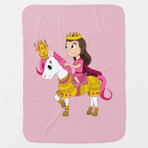 Cute cartoon princess baby blanket