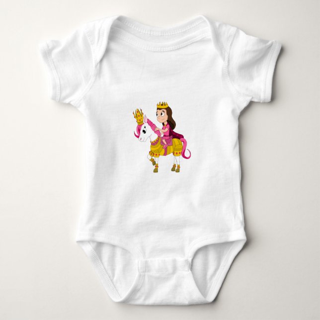 Cute cartoon princess baby bodysuit (Front)
