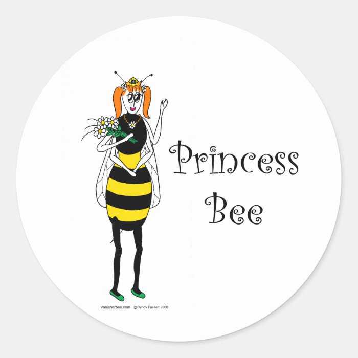 Cute cartoon Princess Bee Sticker