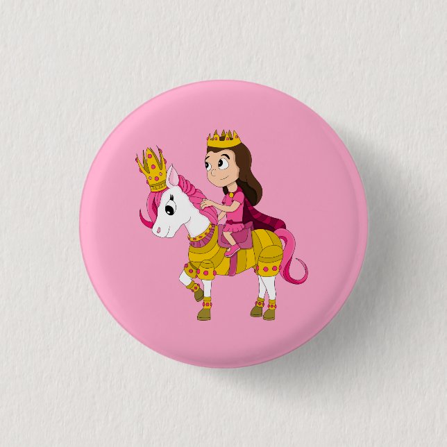 Cute cartoon princess button (Front)