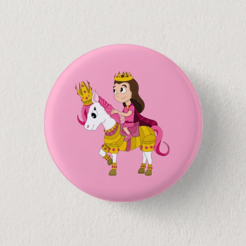 Cute cartoon princess button