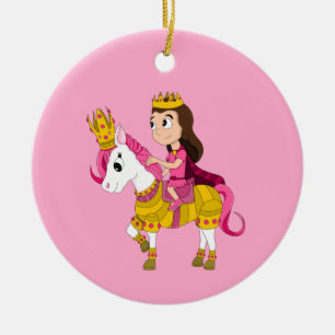 Cute cartoon princess ceramic ornament