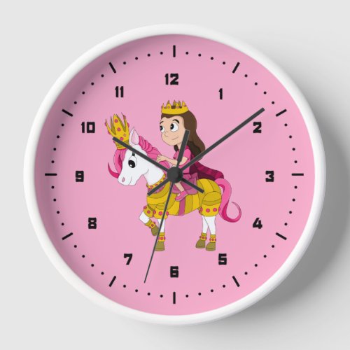Cute cartoon princess  clock