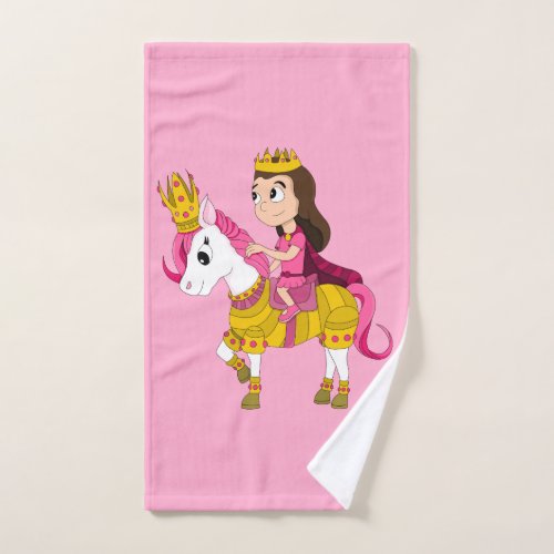 Cute cartoon princess hand towel 