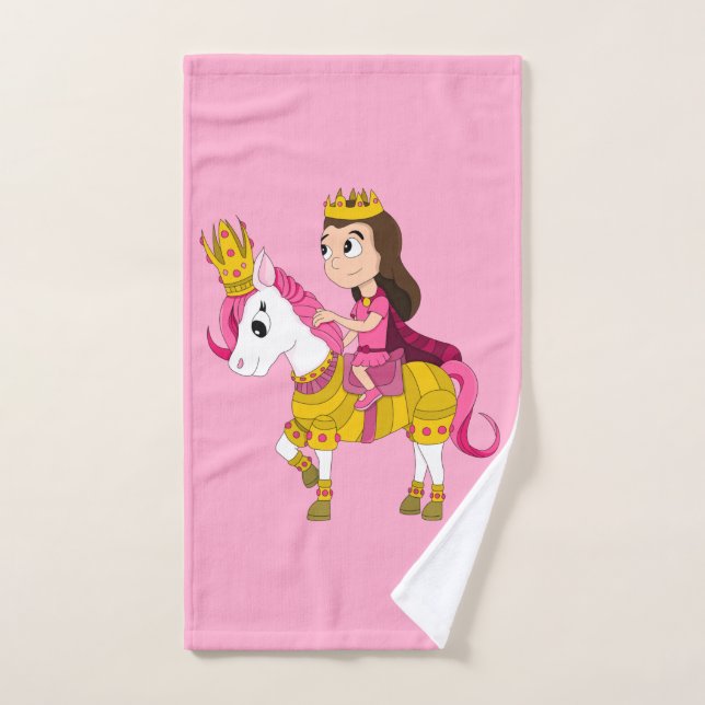 Cute cartoon princess hand towel  (Hand Towel)
