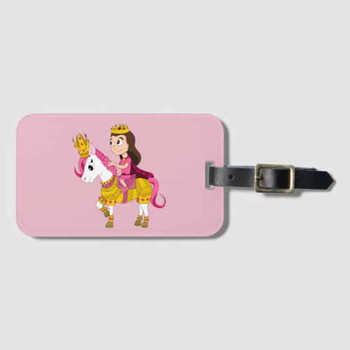 Cute cartoon princess luggage tag