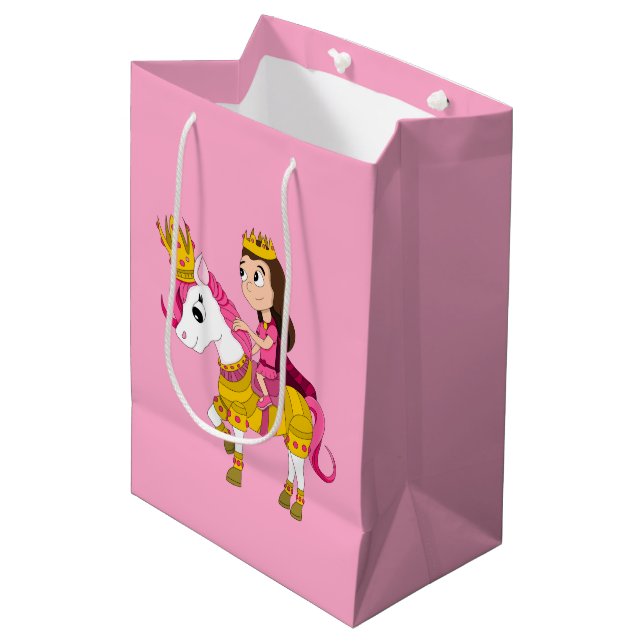 Cute cartoon princess medium gift bag (Front Angled)