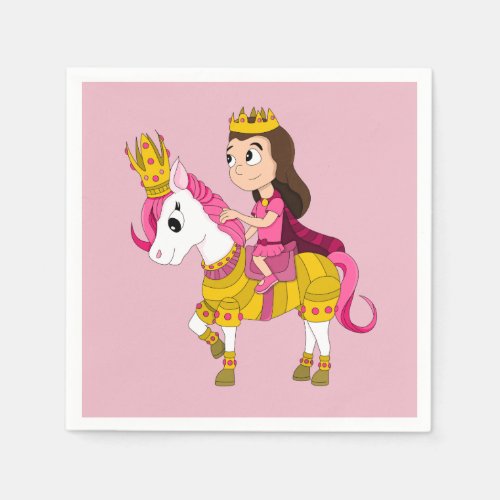 Cute cartoon princess napkins