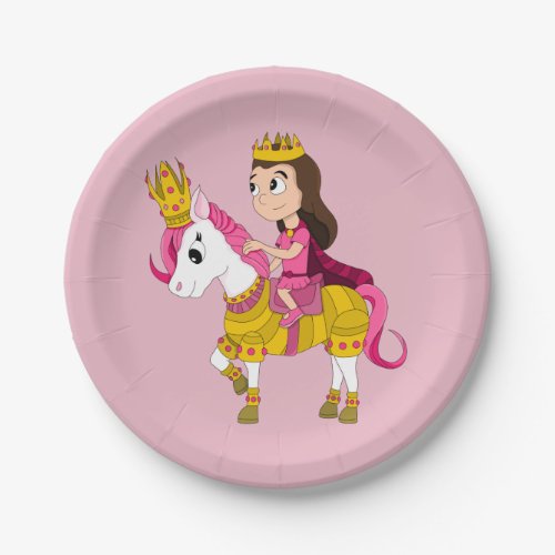 Cute cartoon princess paper plates