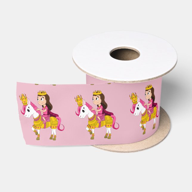 Cute cartoon princess satin ribbon (Spool)