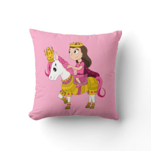 Cute cartoon princess throw pillow
