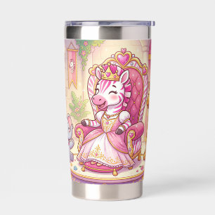 Cute Cartoon Princess Zebra Insulated Tumbler