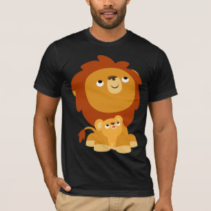 Cute Cartoon Protective Dad Lion and Cub T-Shirt
