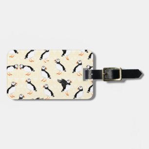 Cute cartoon puffin pattern luggage tag