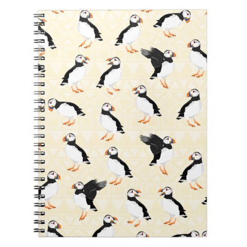 Cute cartoon puffin pattern notebook