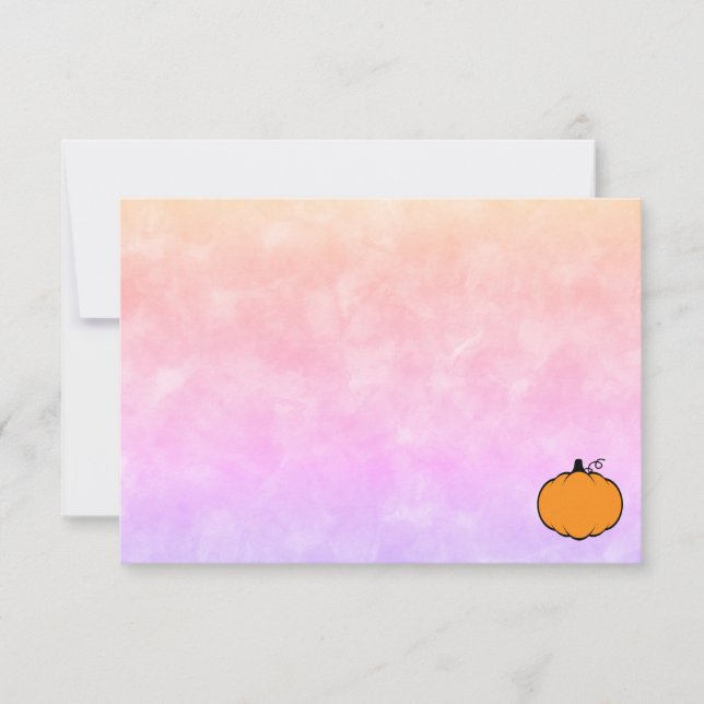 Cute Cartoon Pumpkin Colorful Watercolor Blank Note Card (Front)
