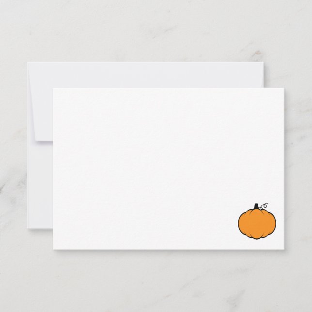 Cute Cartoon Pumpkin Custom Blank Note Card (Front)