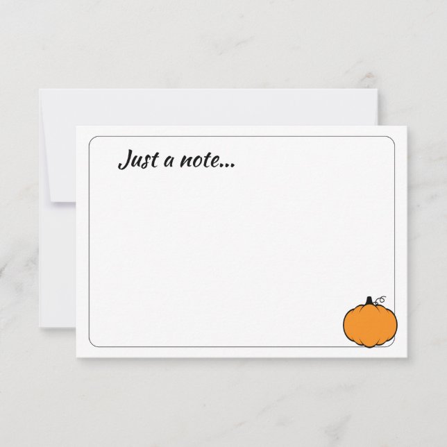 Cute Cartoon Pumpkin Custom Just a Note Card (Front)