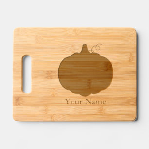 Cute Cartoon Pumpkin Custom Name Engraved Cutting Board