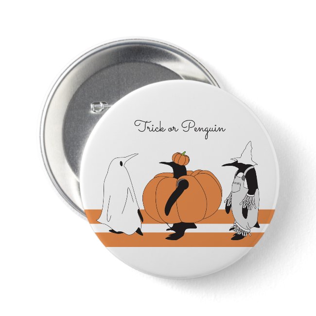 Cute Cartoon Pumpkin Penguin Funny Halloween