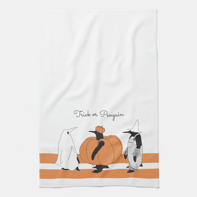 Cute Cartoon Pumpkin Penguin Funny Halloween Towel