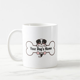 Cute Cartoon Puppy Bone Custom Name Personalized  Coffee Mug