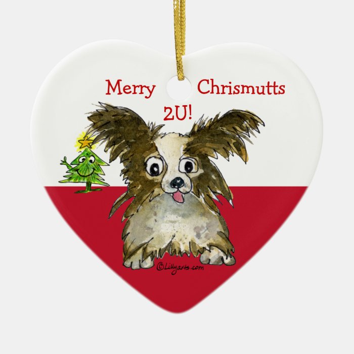 Cute Cartoon Puppy Dog Heart Ornament