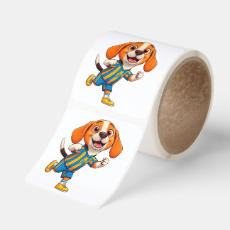 Cute Cartoon Puppy Soccer Player Square Sticker