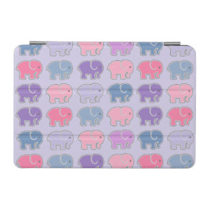 Cute Cartoon Purple Elephant Pattern iPad Mini Cover
