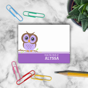 Cute Cartoon Purple Owl Post-it Notes