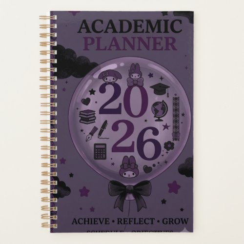 Cute Cartoon Purple Sky and Dark Clouds 2026 Acade Planner