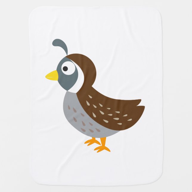 Cute Cartoon Quail Baby Blanket (Front)