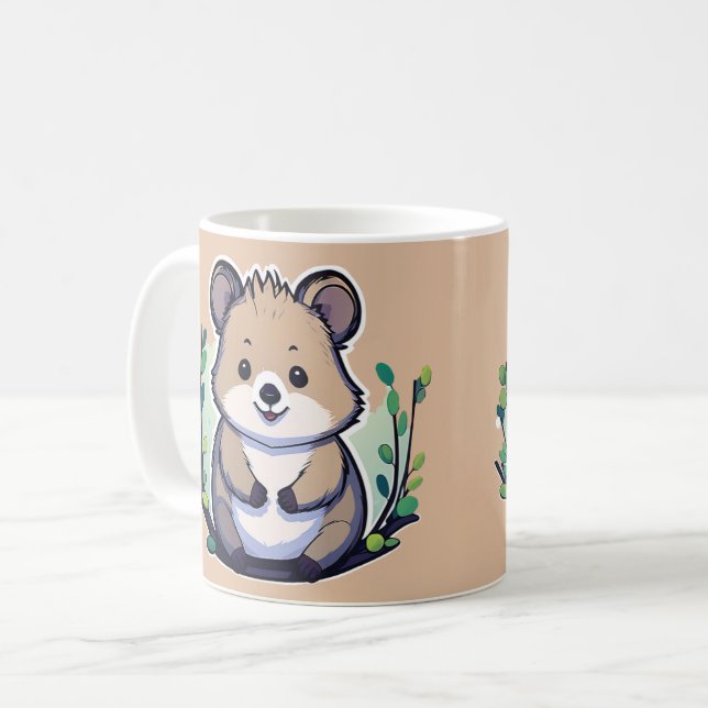 Cute Cartoon Quokka Coffee Mug (Front Left)