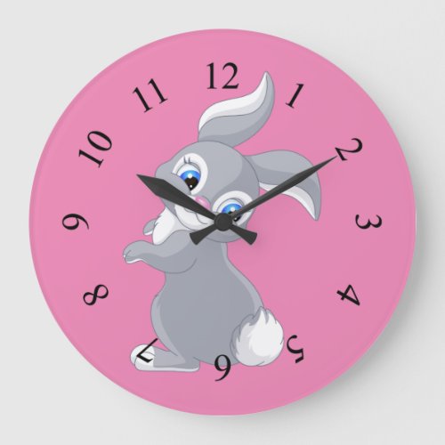 Cute Cartoon Rabbit Large Clock